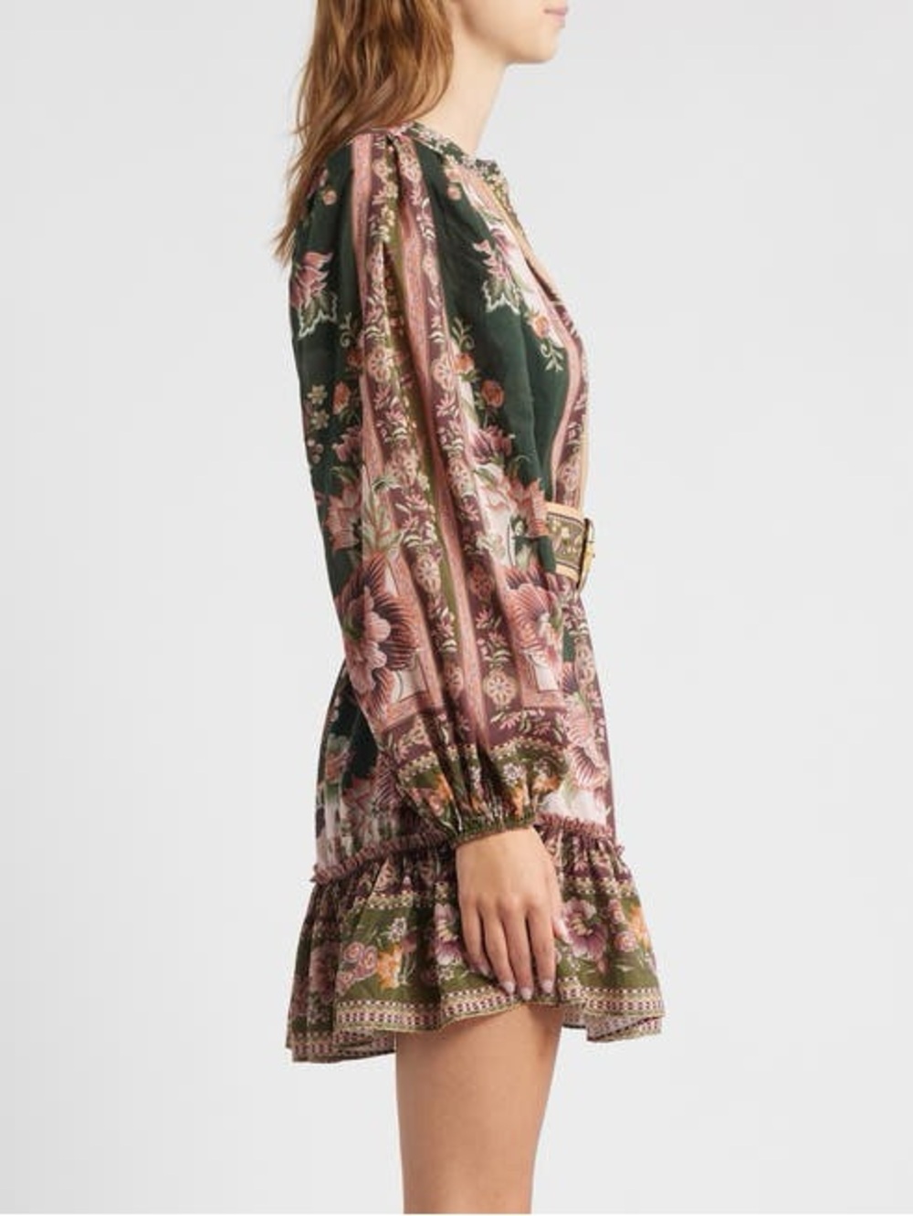 NWT Size M - FARM RIO Green Flowering Garden Tree Cotton Blend Mini Dress - Picture 9 of 15